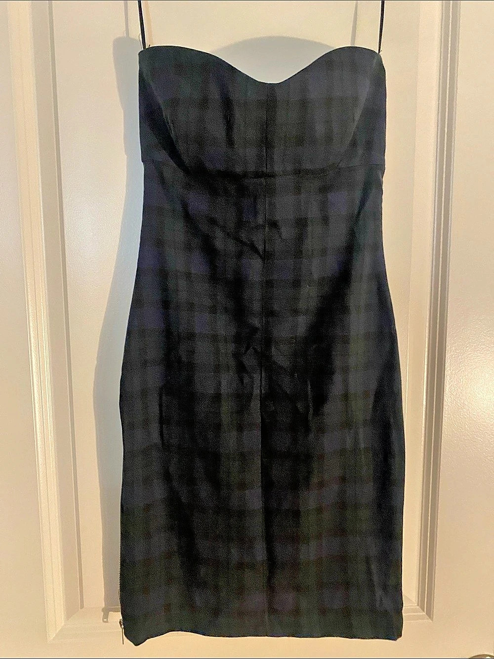 Zara Plaid Midi Dress in Black & Blue Size XS